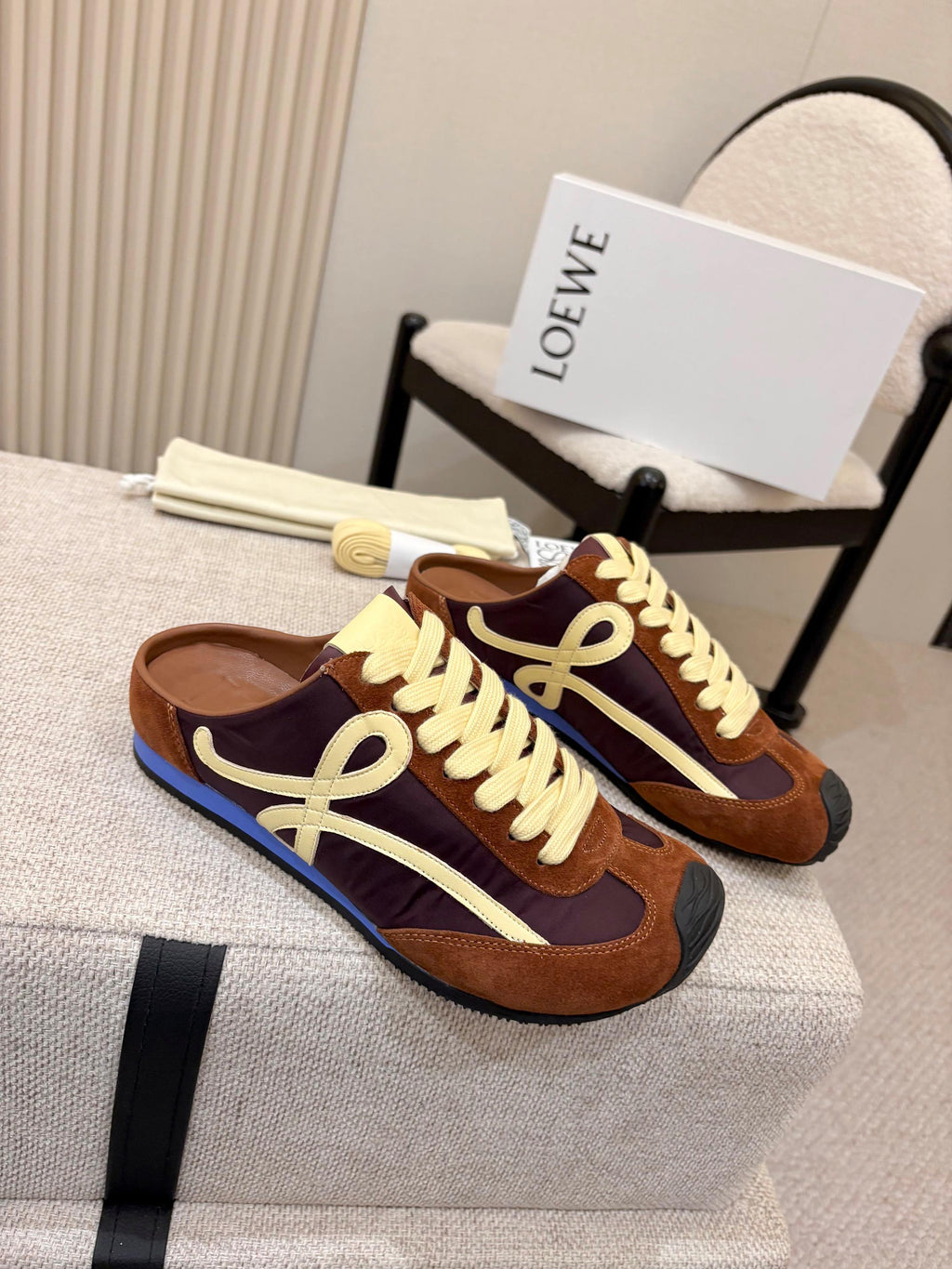 LOEWE 26S MULE SNEAKERS IN MULTICOLOR SUEDE AND NYLON STYLE 01