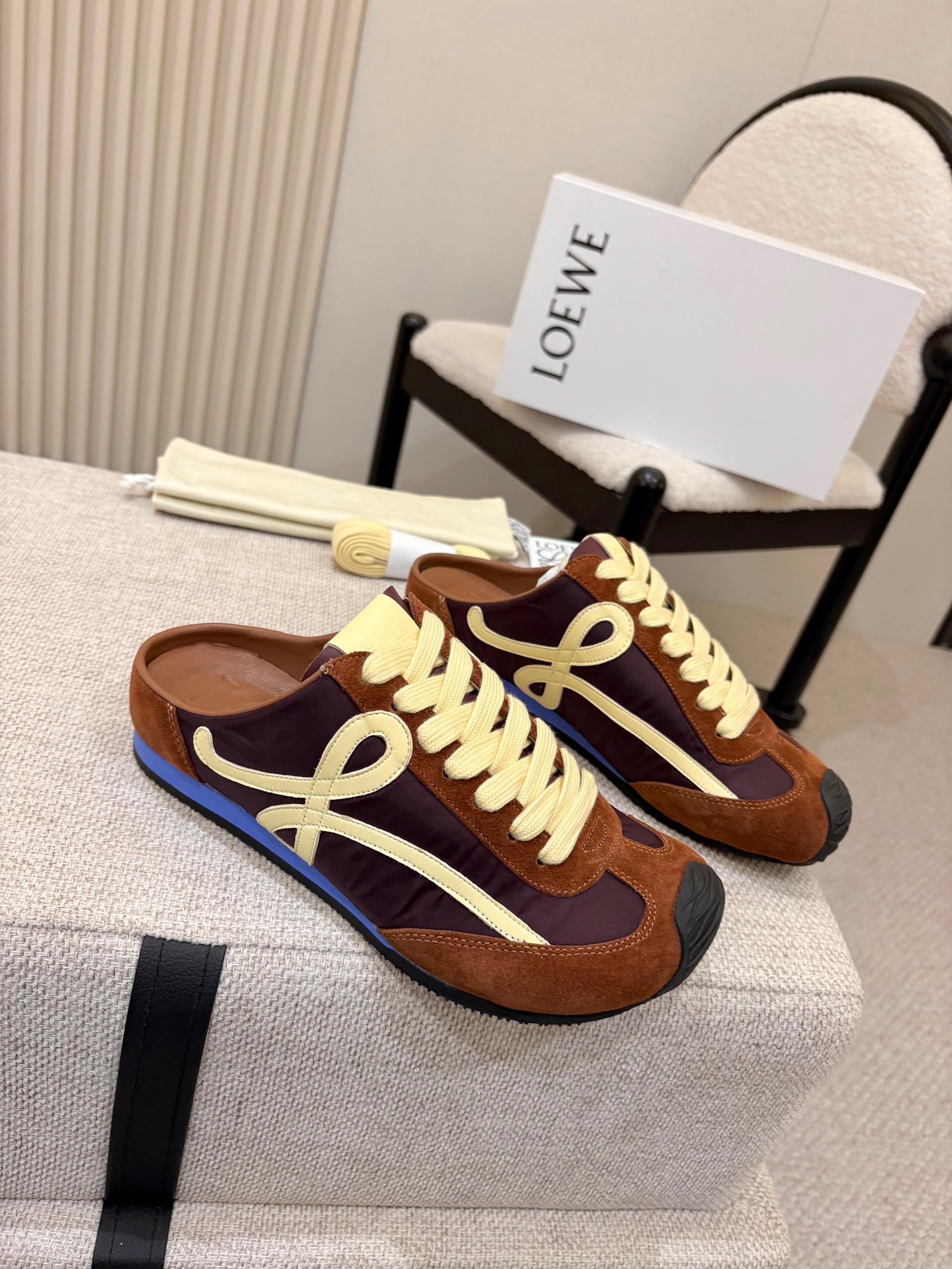 LOEWE 26S MULE SNEAKERS IN MULTICOLOR SUEDE AND NYLON STYLE 01