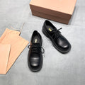 MIUMIU 26S LACE-UP LOAFERS IN BLACK SHINY CALFSKIN