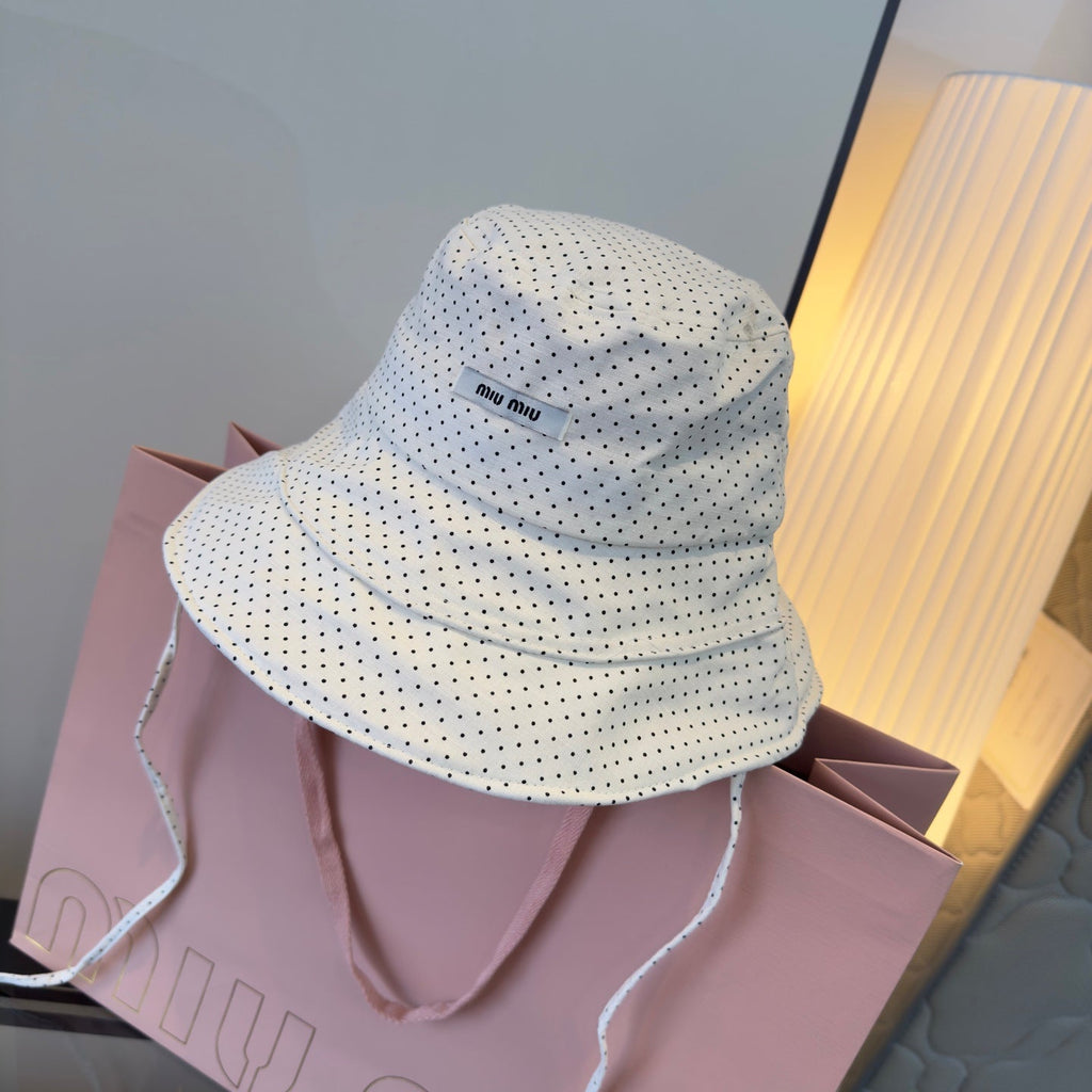 MIUMIU 26S POLKA DOT BUCKET HAT 342089