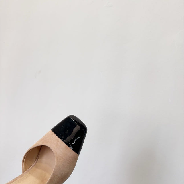 CHANEL MULES IN BLACK AND BEIGE SUEDE