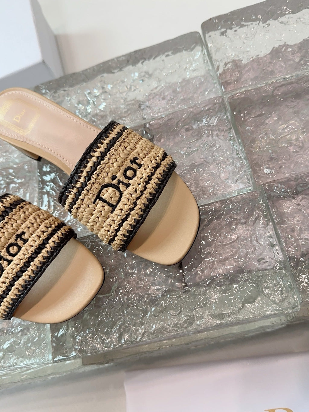 DIOR 26S WOVEN-STRAP HIGH-HEEL SANDALS IN BEIGE CALFSKIN