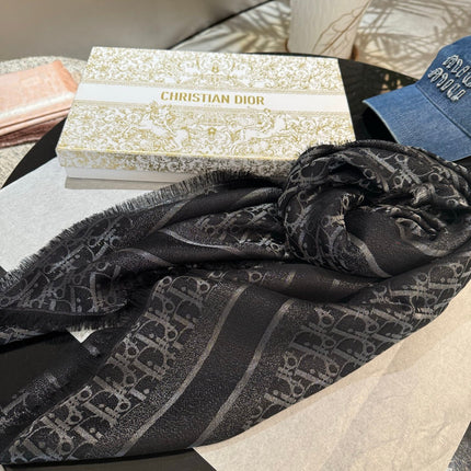 DIOR 26S SCARF 140 IN SILK AND CASHMERE 429180