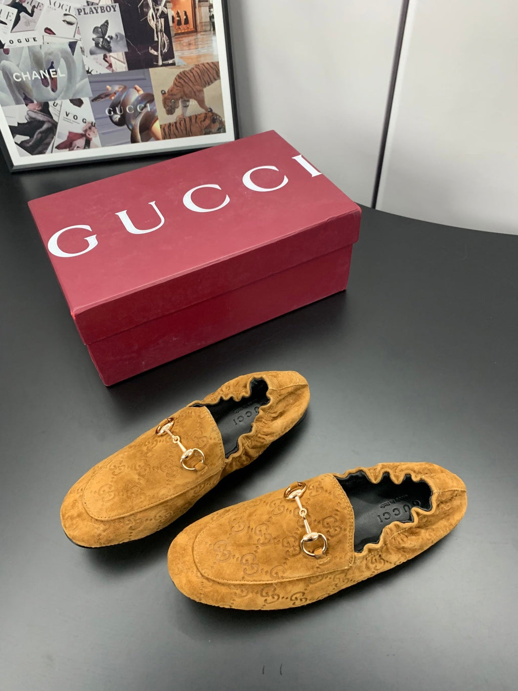 GUCCI 26S LOAFERS IN BROWN SUEDE