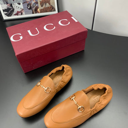 GUCCI 26S LOAFERS IN BROWN CALFSKIN