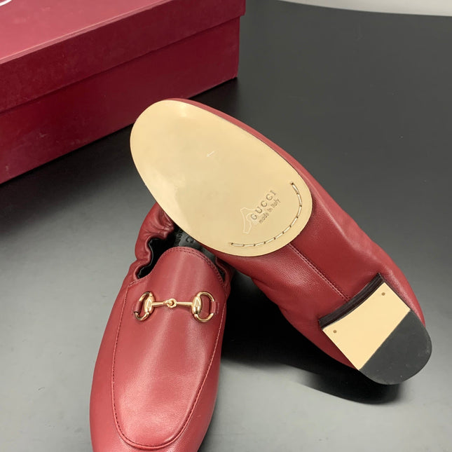 GUCCI 26S LOAFERS IN RED CALFSKIN