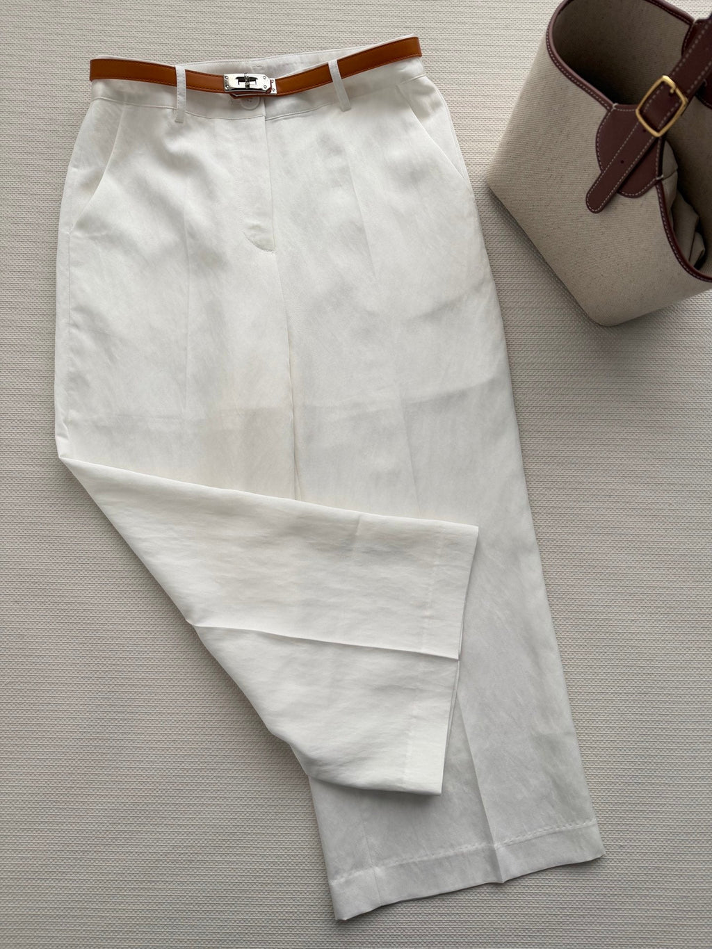 HERMES 26S WIDE LEG CROPPED PANTS 555