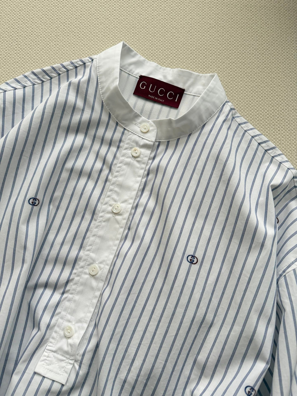 GUCCI 26S MANDARIN COLLAR SHIRT 324