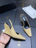 ALAIA 26S WEDGE SLINGBACKS 95 MM IN BEIGE PATENT CALFSKIN