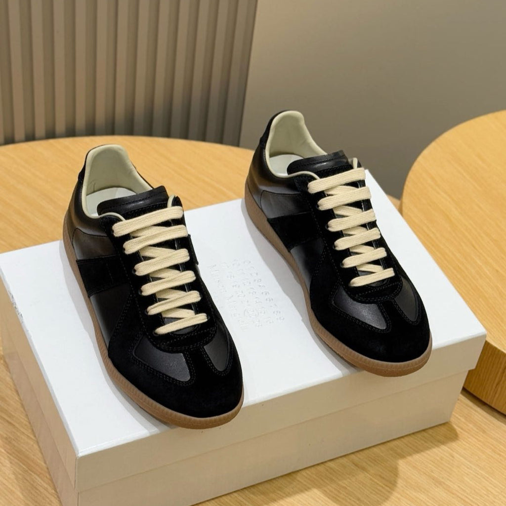 MM SNEAKER IN BLACK SUEDE PATCHWORK CALFSKIN