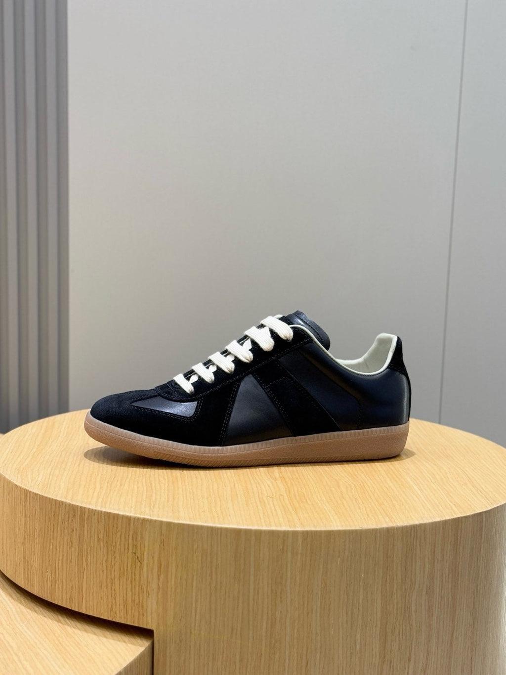 MM SNEAKER IN BLACK SUEDE PATCHWORK CALFSKIN