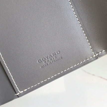 SAINT-GABRIEL WALLET 12 IN GRAY CALFSKIN AND GOYARDINE CANVAS