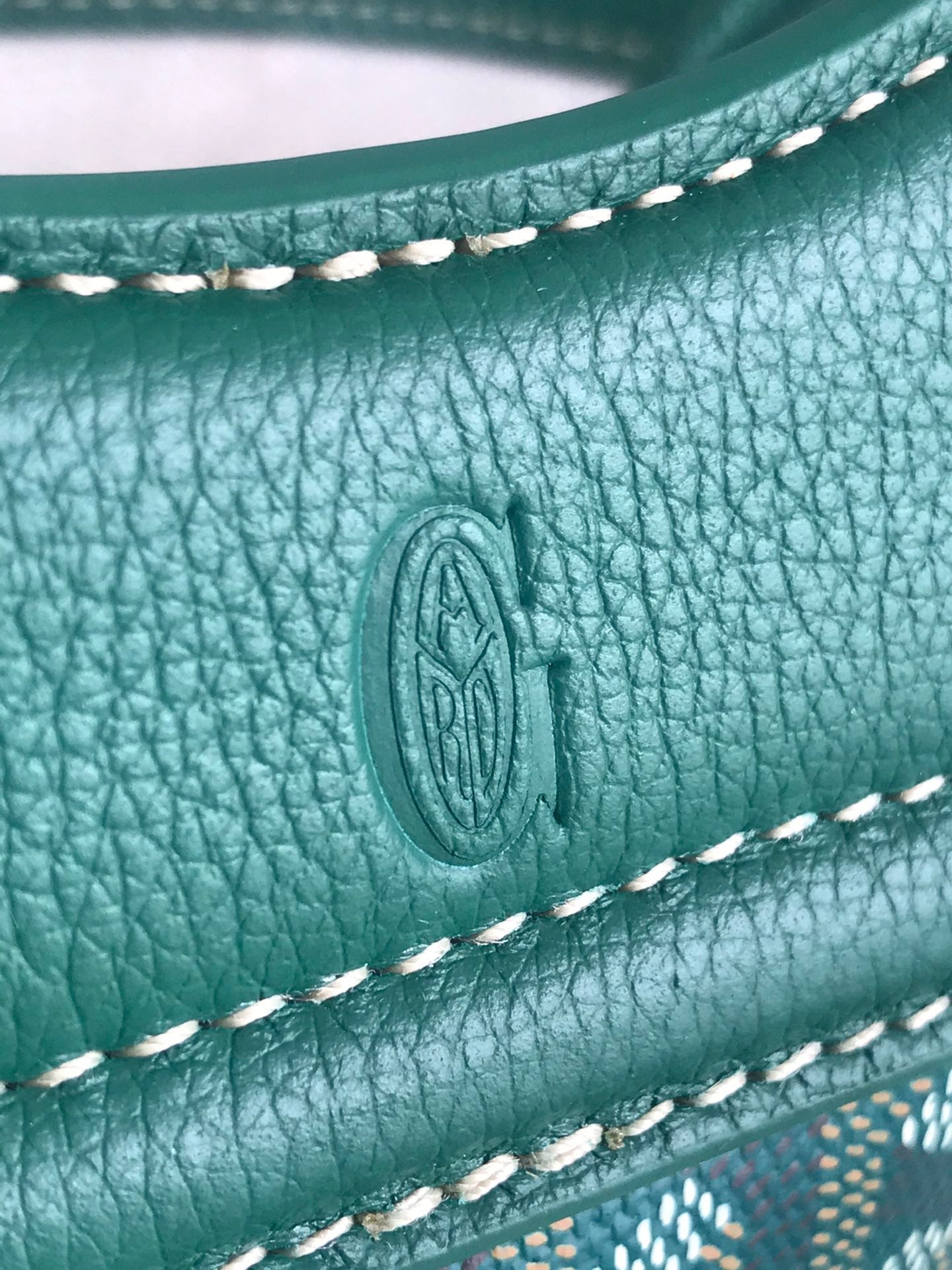 GOYA 26S BELUGA MINI BAG 23CM IN DEEP TEAL GREEN GOYARDINE CANVAS AND CALFSKIN