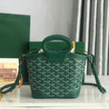 GOYA 26S BELUGA MINI BAG 23CM IN DEEP TEAL GREEN GOYARDINE CANVAS AND CALFSKIN