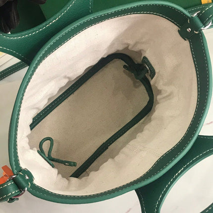 GOYA 26S BELUGA MINI BAG 23CM IN DEEP TEAL GREEN GOYARDINE CANVAS AND CALFSKIN