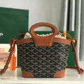 GOYA 26S BELUGA MINI BAG 23CM IN BROWN GOYARDINE CANVAS AND CALFSKIN