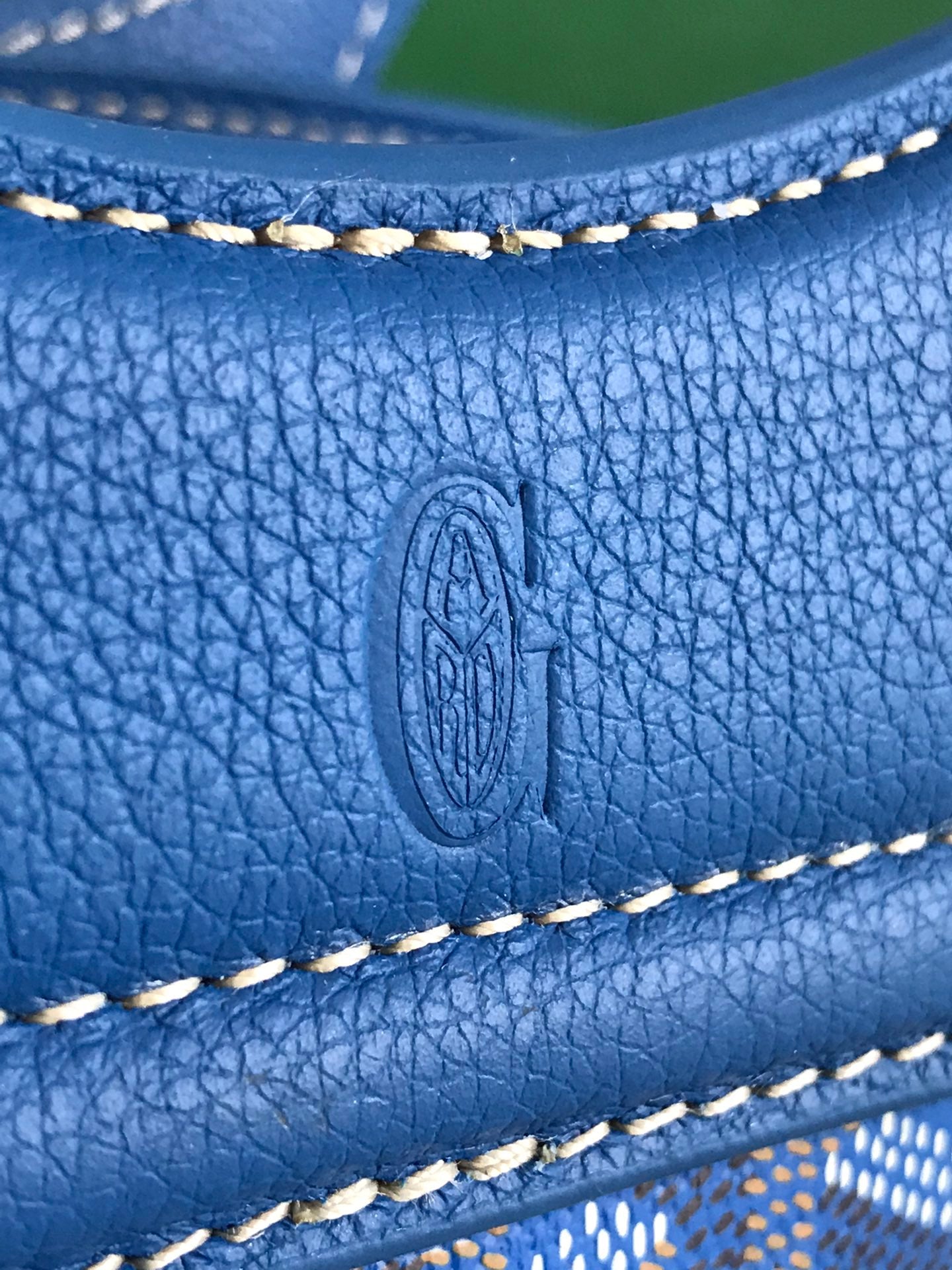 GOYA 26S BELUGA MINI BAG 23CM IN BLUE GOYARDINE CANVAS AND CALFSKIN