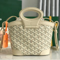 GOYA 26S BELUGA MINI BAG 23CM IN IVORY WHITE GOYARDINE CANVAS AND CALFSKIN