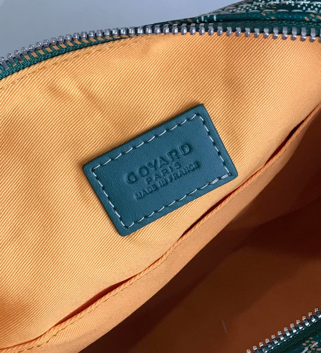 GOYA 26S BOEING 25CM IN DARK GREEN GOYARDINE CANVAS AND CALFSKIN