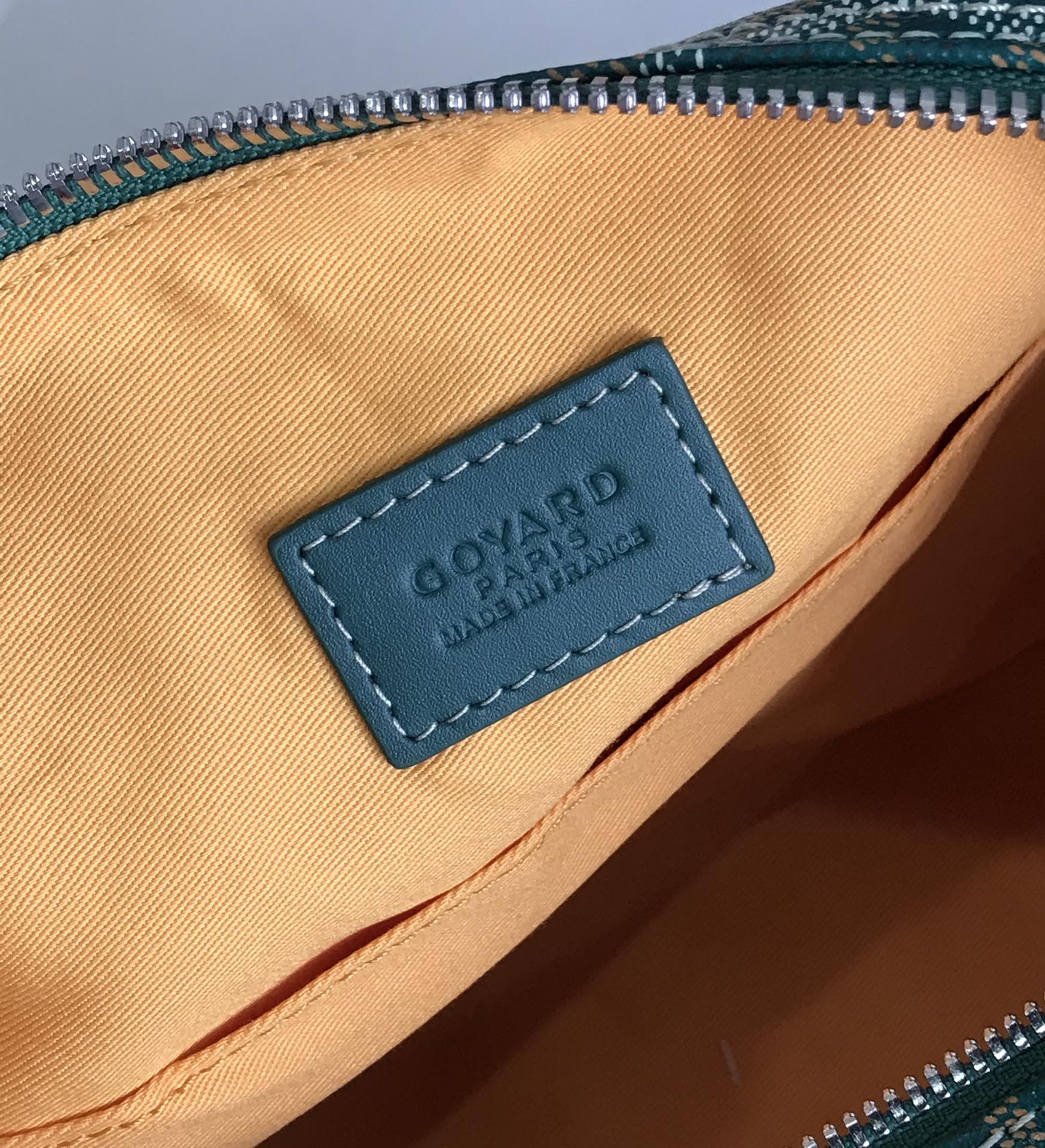 GOYA 26S BOEING 25CM IN DARK GREEN GOYARDINE CANVAS AND CALFSKIN
