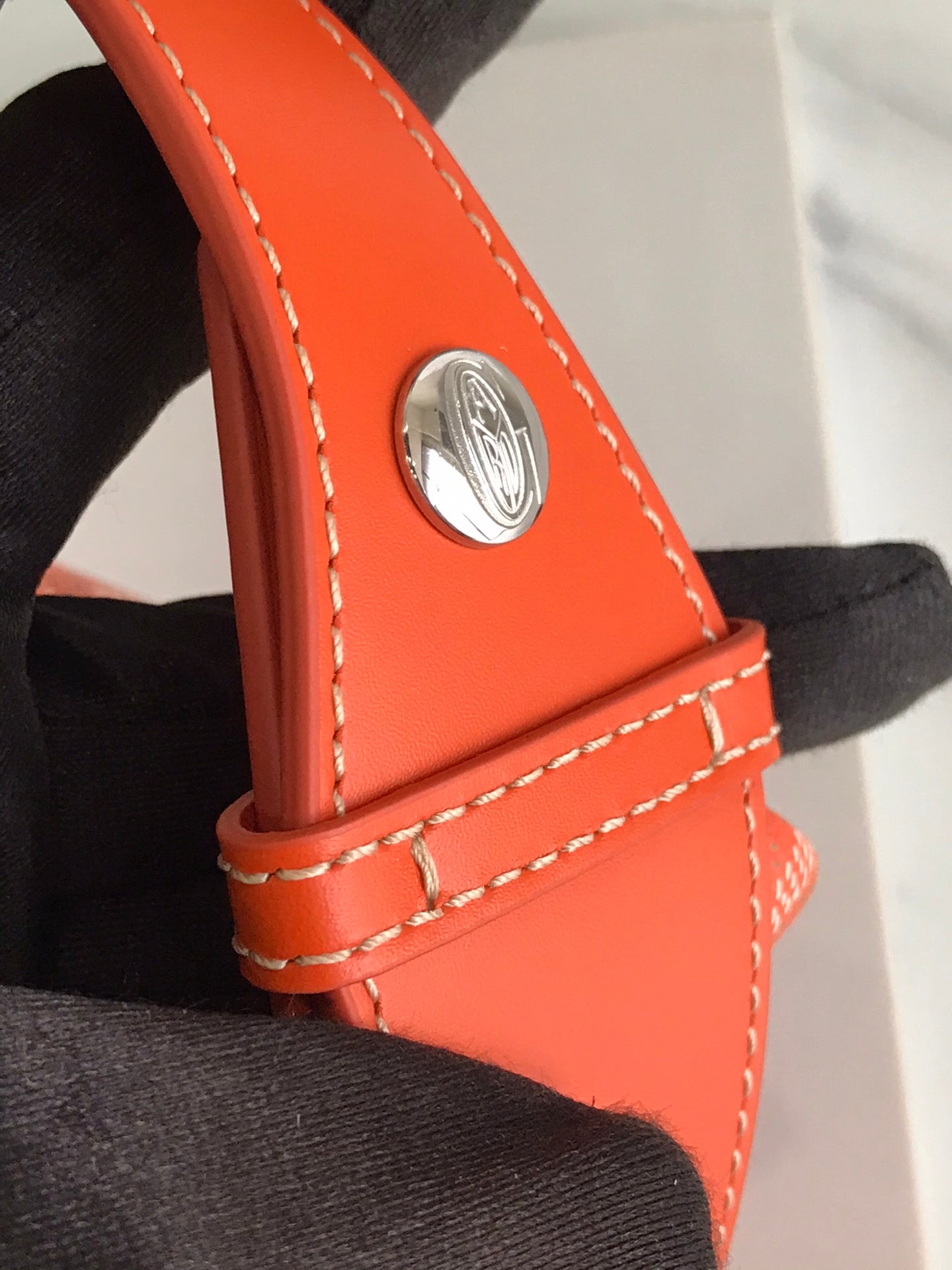 GOYA 26S BOEING 25CM IN ORANGE GOYARDINE CANVAS AND CALFSKIN