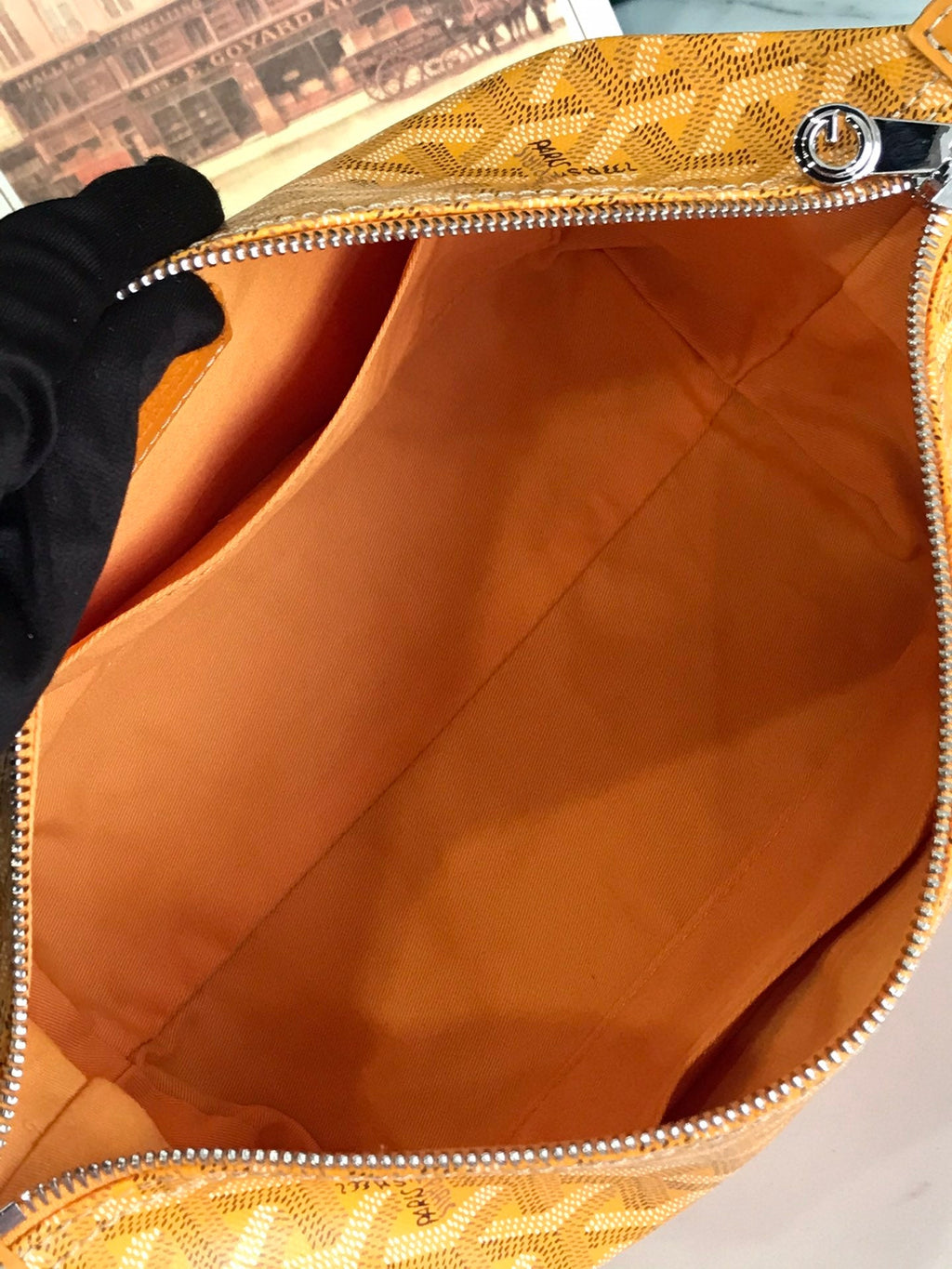 GOYA 26S BOEING 25CM IN HONEY YELLOW GOYARDINE CANVAS AND CALFSKIN
