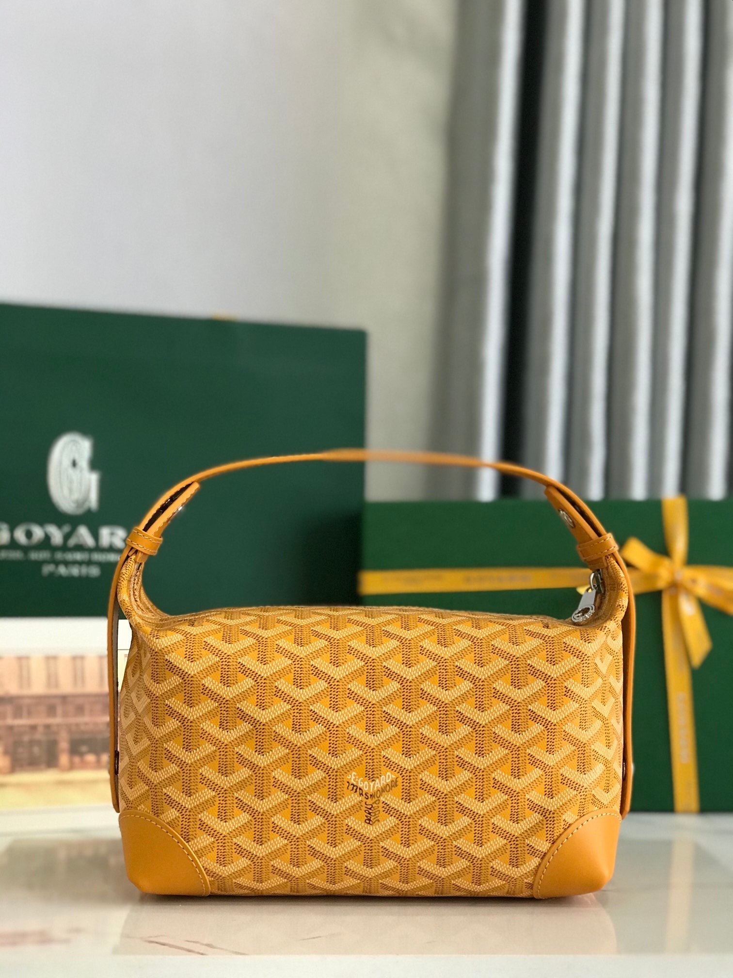 GOYA 26S BOEING 25CM IN HONEY YELLOW GOYARDINE CANVAS AND CALFSKIN