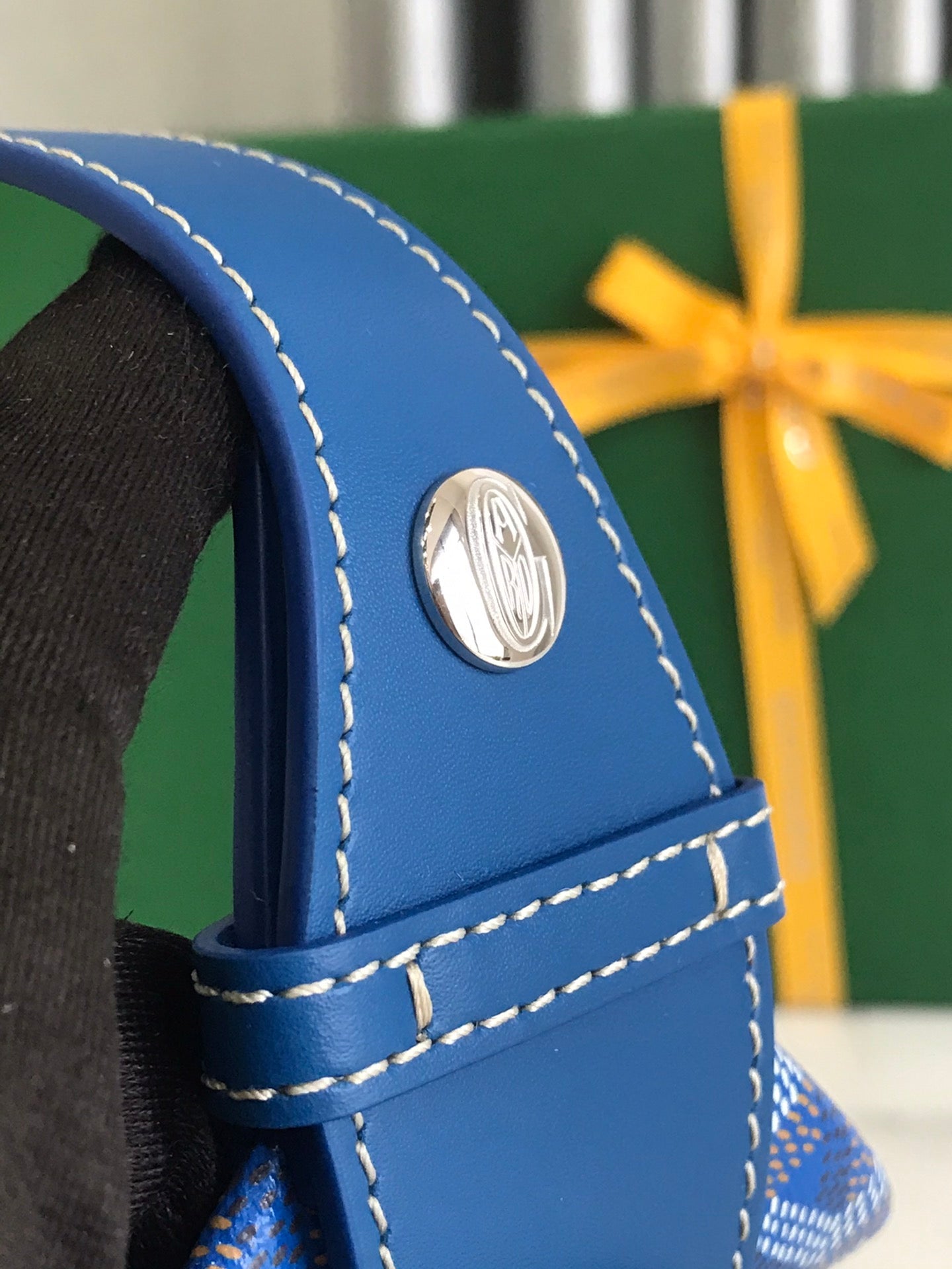GOYA 26S BOEING 25CM IN DARK BLUE GOYARDINE CANVAS AND CALFSKIN