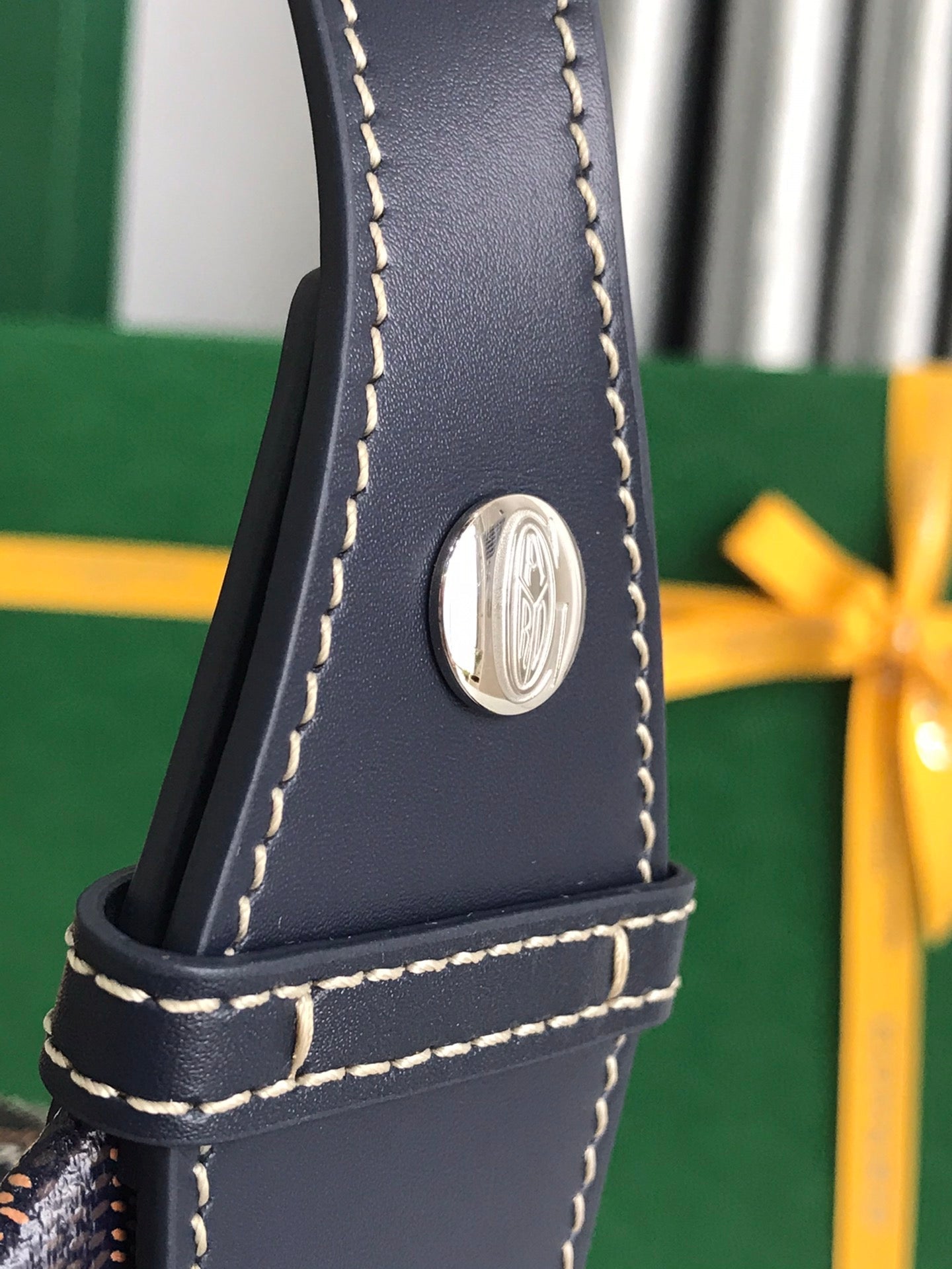 GOYA 26S BOEING 25CM IN NAVY BLUE GOYARDINE CANVAS AND CALFSKIN