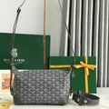 GOYA 26S BOEING 25CM IN GREY GOYARDINE CANVAS AND CALFSKIN