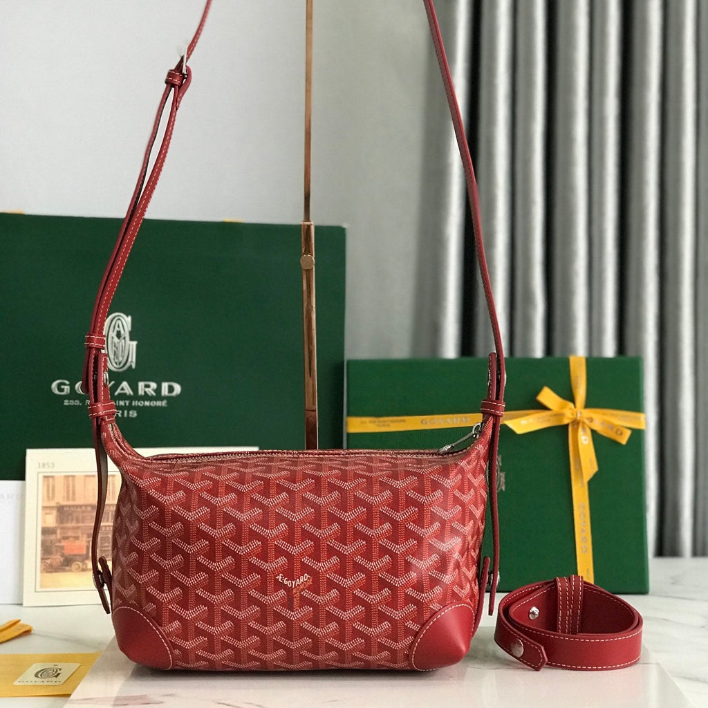 GOYA 26S BOEING 25CM IN DARK RED GOYARDINE CANVAS AND CALFSKIN