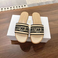 DWAY SLIDES IN BEIGE AND BLACK TECHNICAL FABRIC