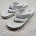 PRADA 26S FLIP FLOPS IN WHITE CALFSKIN WITH LOGO