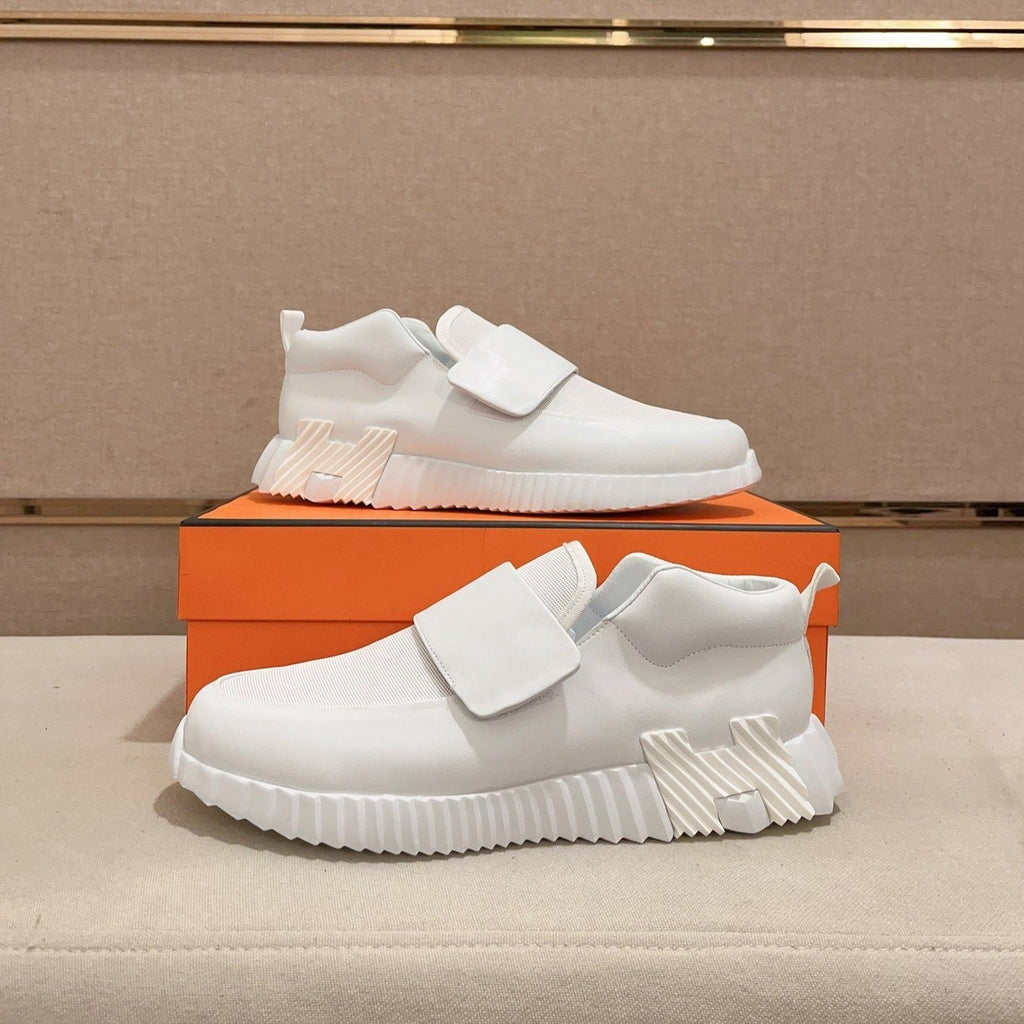 HM H SNEAKER WHITE CANVAS AND CALFSKIN