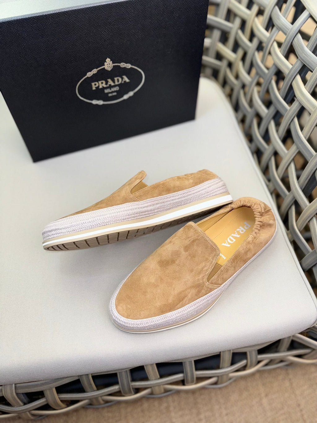 PRA LOAFER IN EGG NOG BEIGE SUEDE