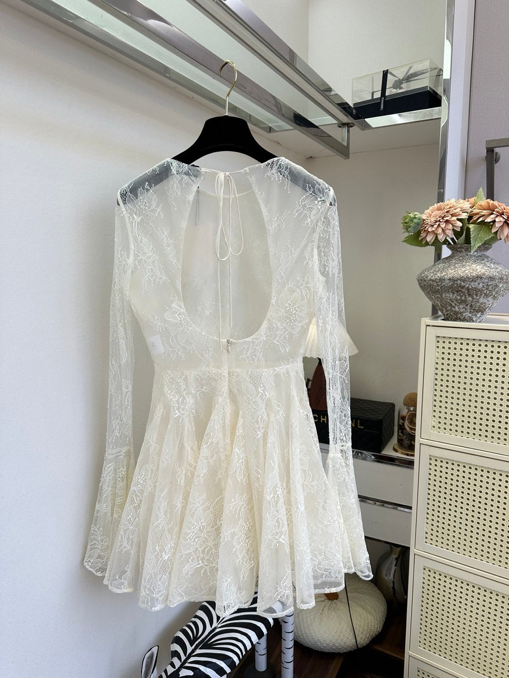 VALENTINO 26S LONG SLEEVE LACE MINI DRESS 205