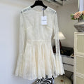 VALENTINO 26S LONG SLEEVE LACE MINI DRESS 205