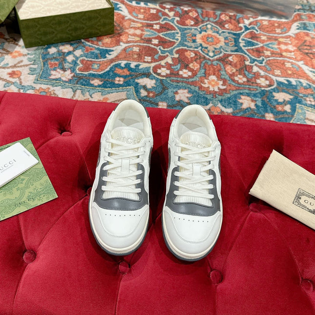 GUCCI 26S SNEAKERS IN WHITE MIX GREY CALFSKIN
