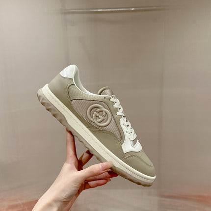 GUCCI 26S SNEAKERS IN BEIGE CALFSKIN WITH LOGO