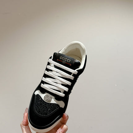GUCCI 26S SCREENER SNEAKER IN BLACK SUEDE