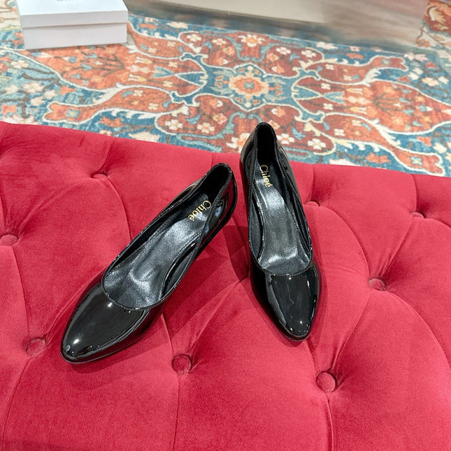 CHLOE 26S HIGH HEELS IN BLACK PATENT CALFSKIN