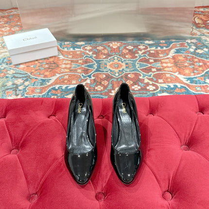 CHLOE 26S HIGH HEELS IN BLACK PATENT CALFSKIN