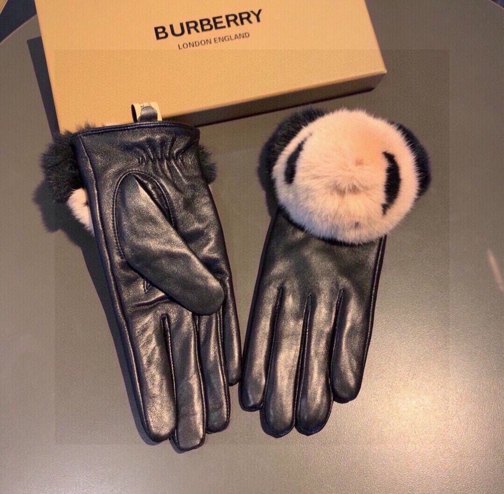 GLOVES IN BLACK LAMBSKIN WITH RABBIT FUR 407807