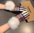 LINED GLOVES IN COLORFUL WOOL AND RABBIT FUR 432650