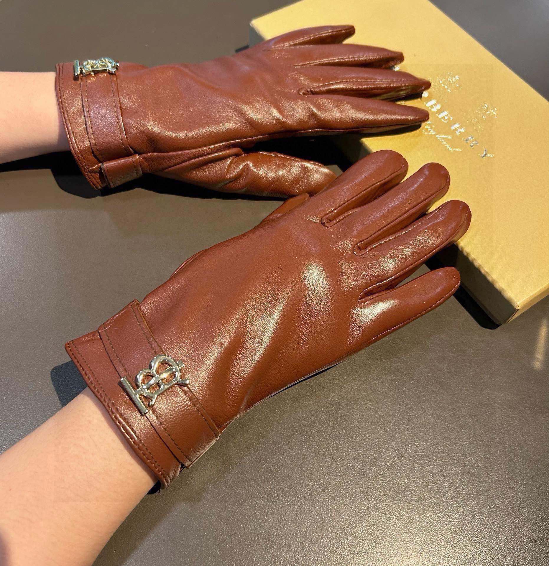 GLOVES IN BRONZE BROWN LAMBSKIN WITH FLEECE LINING 440495