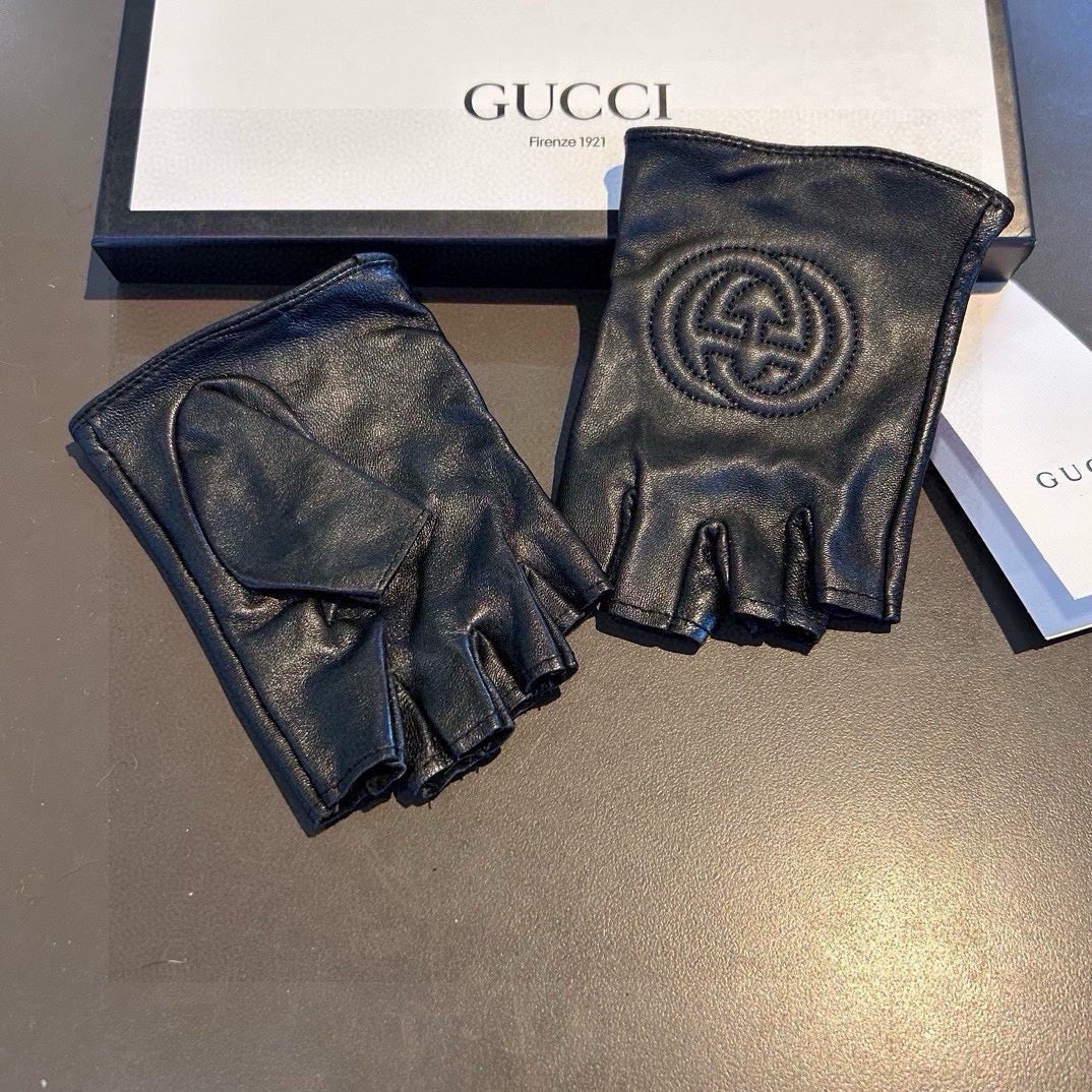 FINGERLESS GLOVES IN BLACK LAMBSKIN AND CASHMERE LINING 465790