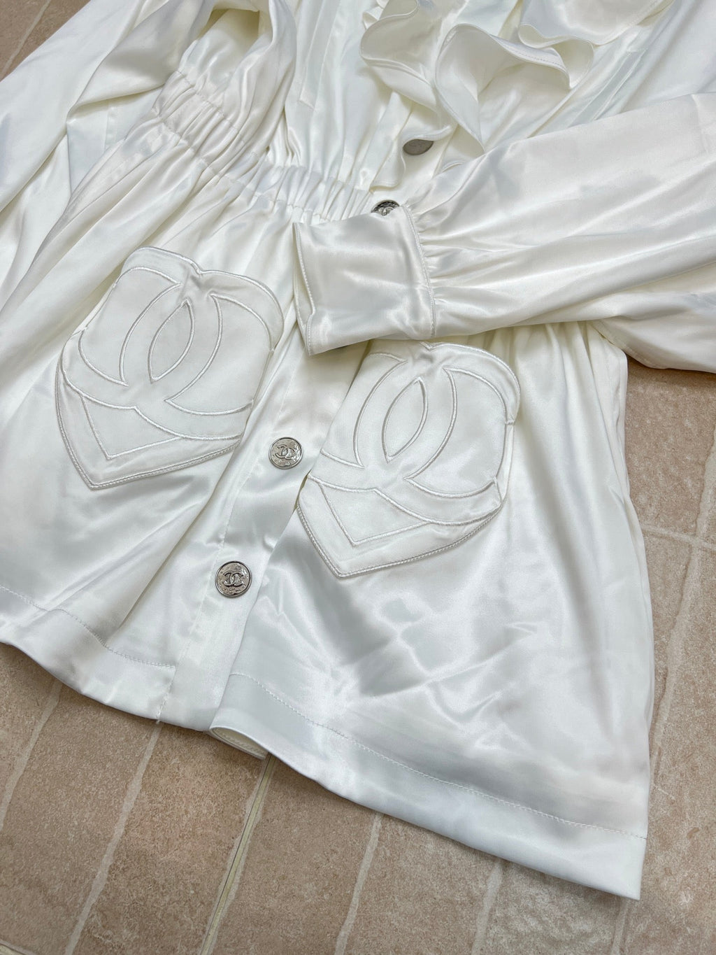 CHANEL 25S HOODED JACKET WITH LACE TRIM 409