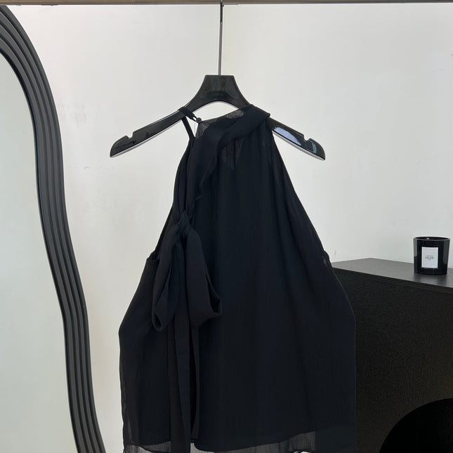VALENTINO 26S SLEEVELESS TIE-NECK BLOUSE 459