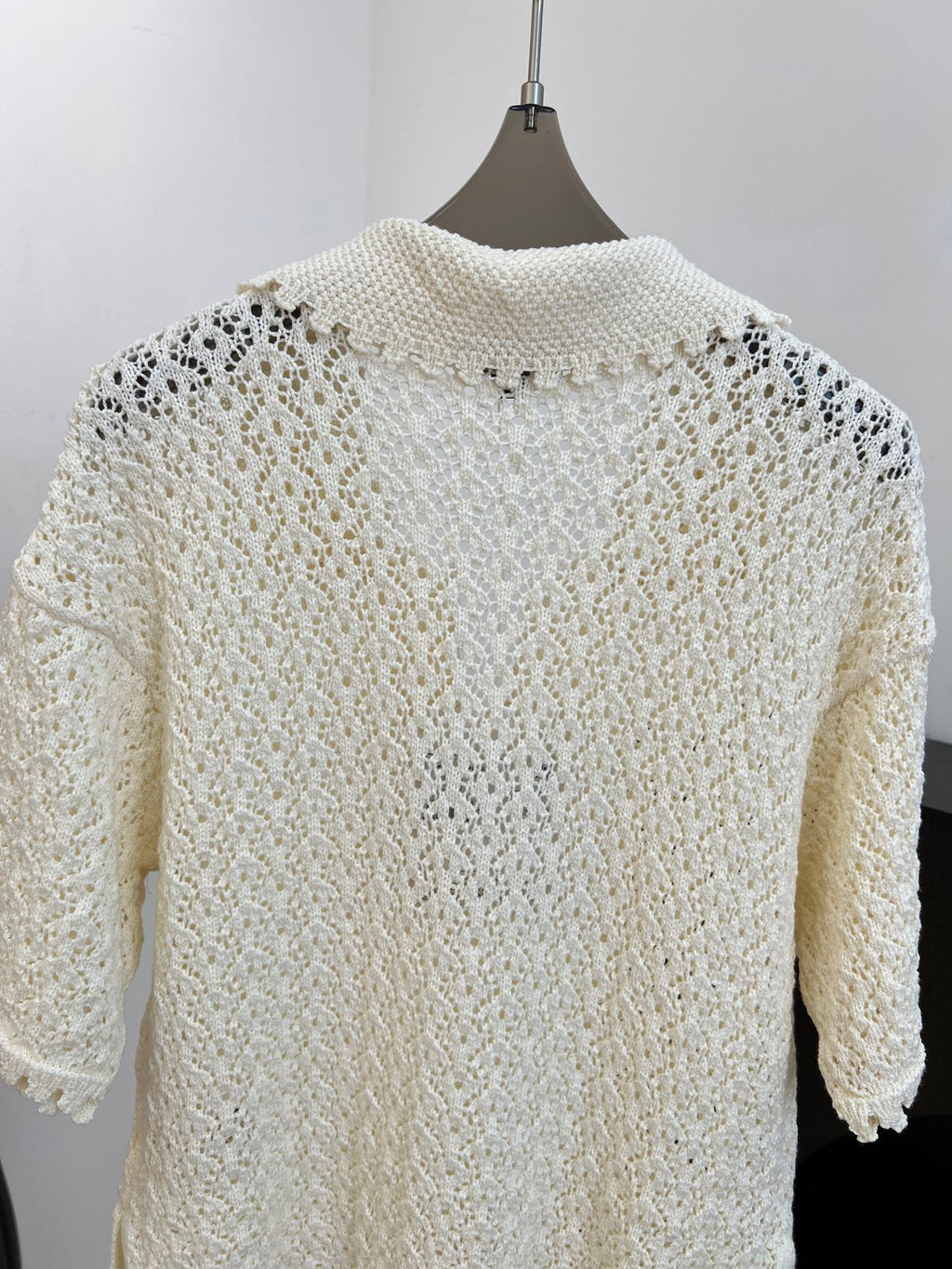CHANEL 26S CROCHET KNIT POLO TOP 1431
