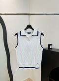 CHANEL 26S SLEEVELESS KNIT POLO TOP 1430